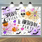 Allenjoy Spooky Tricks And Birthday Party Halloween Backdrop