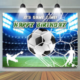 Allenjoy Spotlight Football Field Happy Birthday Backdrop