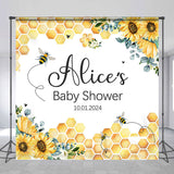 Allenjoy Spring Bee Custom Name Baby Shower Backdrop