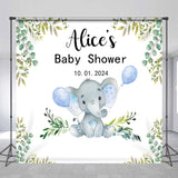 Allenjoy Spring Leaves Elephant Custom Baby Shower Backdrop