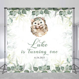 Allenjoy Spring Leaves Hedgehog Custom 1St Birthday Backdrop