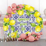 Allenjoy Squeeze Your Life Mediterranean Lemon Round Backdrop