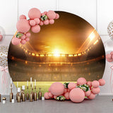 Allenjoy Stadium Football Field Light Round Birthday Backdrop