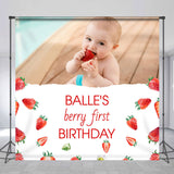 Allenjoy Strawberries Custom Photo 1St Birthday Backdrop