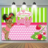 Allenjoy Strawberry Shortcake Baby Shower Backdrop Girls