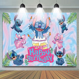 Allenjoy Summer Hawaiian Cartoon Birthday Party Backdrop