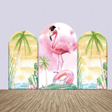 Allenjoy Summer Seaside Flamingo Graduation Arch Backdrop Kit