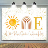 Allenjoy Sun Rainbow Golden Glitter 1St Birthday Backdrop