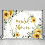 Allenjoy Sunflower With Leaves Golden Bridal Shower Backdrop