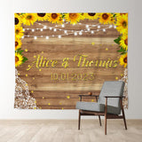 Allenjoy Sunflower Wood Betters Togethers Bridal Shower Backdrop