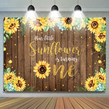 Allenjoy Sunflower Wooden Golden Dots 1St Birthday Backdrop