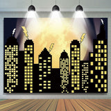 Allenjoy Super City Skyline Buildings Boy Birthday Backdrop