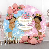 Allenjoy Sweet Baby Graffiti Round Gender Reveal Backdrop