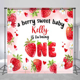 Allenjoy Sweet Baby Strawberry Custom 1St Birthday Backdrop