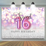 Allenjoy Sweet Lovely Bokeh Happy 16Th Birthday Backdrop