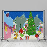 Allenjoy Sweet Lovely Cartoon Grinch Whoville Backdrop