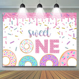 Allenjoy Sweet One Colourful Donut 1St Birthday Backdrop