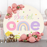 Allenjoy Sweet Rainbow Candy 1St Birthday Round Backdrop