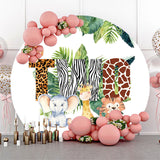 Allenjoy Sweet Woodland Animals Round 2Nd Birthday Backdrop