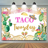 Allenjoy Taco Twosday Mexican Fiesta Birthday Party Backdrop