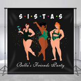 Allenjoy Tankini Beauty Sistas Black Custom Party Backdrop