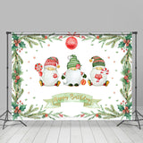 Allenjoy Three Lovely Santas Christmas Themed Birthday Backdrop