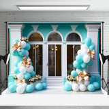 Allenjoy Tiffany Blue Arch Window Balloons Birthday Backdrop