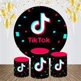 Allenjoy Tiktok Music Note Circle Backdrop Kit Birthday