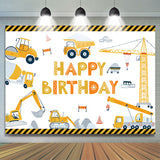 Allenjoy Toy Construction Truck Birthday Backdrop Boy