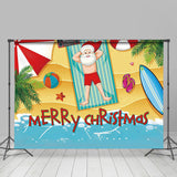 Allenjoy Tropical Summer Beach Christmas In July Backdrop