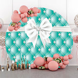 Allenjoy Turquoise Blue Sofa Pattern Round Party Backdrop