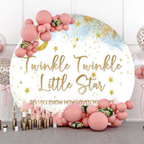 Allenjoy Twinkle Stars Night Round Gender Reveal Backdrop