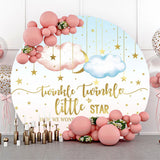 Allenjoy Twinkle Twinkle Little Star Round Birthday Backdrop