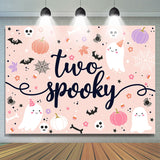 Allenjoy Two Spooky Halloween Ghost 2Nd Birthday Backdrop