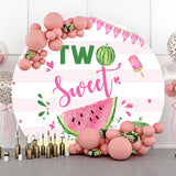 Allenjoy Two Sweet Watermelon Round 2Nd Birthday Backdrop