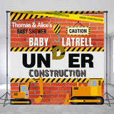 Allenjoy Under Construction Truck Custom Baby Shower Backdrop