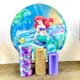 Allenjoy Undersea Mermaid Princess Circle Backdrop Kit Girls