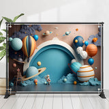 Allenjoy Universe Planet Balloons Arch 1St Birthday Backdrop