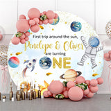 Allenjoy Universe Planet Round Happpy 1St Birthday Backdrop