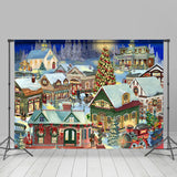 Allenjoy Village Carriage Christmas Tree Backdrop Party