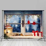 Allenjoy Village Window Gifts Photo Shoot Christmas Backdrop