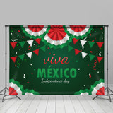 Allenjoy Viva Mexico Flags Independence Day Green Backdrop