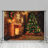 Allenjoy Warm Room Light Fireplace Christmas Tree Backdrop