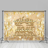 Allenjoy Welcome Home Gold Sparkling Bokeh Housewarming Backdrop