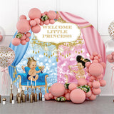 Allenjoy Welcome Little Princess Baby Shower Circle Backdrop