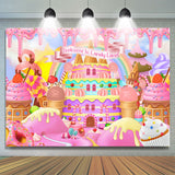 Allenjoy Welcome To Candy Land Castle Birthday Backdrop