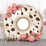 Allenjoy White Cream Chocolate Doughnut Round Party Backdrop