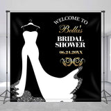 Allenjoy White Dress Bridal Shower Personalized Name Backdrop