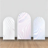 Allenjoy White Reflective Marble Texture Arch Backdrop Kit