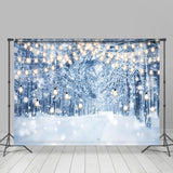 Allenjoy White Snowfield Glitter Light Woods Christmas Backdrop